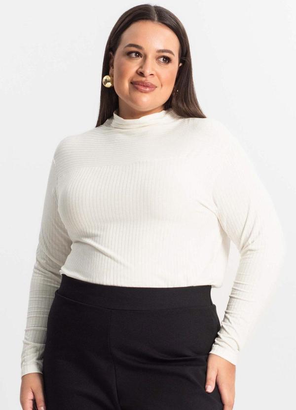 Secret Glam - Blusa Feminina Manga Longa Plus Size Bege 4