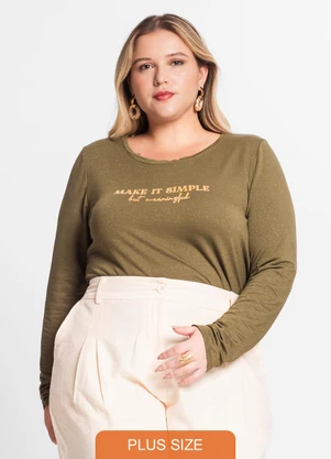 Secret Glam - Blusa Feminina Manga Longa Plus Size Verde - SECRET GLAM