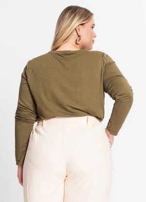 Secret Glam - Blusa Feminina Manga Longa Plus Size Verde - SECRET GLAM