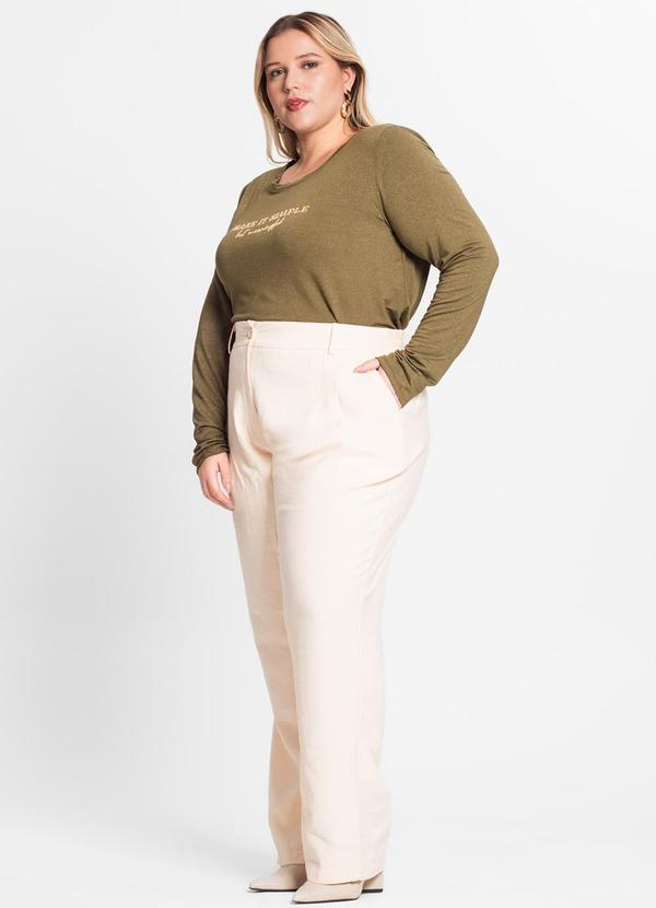 Secret Glam - Blusa Feminina Manga Longa Plus Size Verde 3