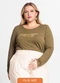 Secret Glam - Blusa Feminina Manga Longa Plus Size Verde - variação: Verde