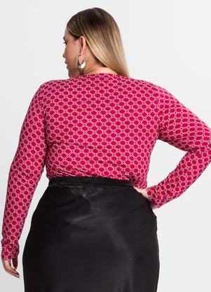 Secret Glam - Blusa Feminina Manga Longa Plus Size Vermelho - SECRET GLAM