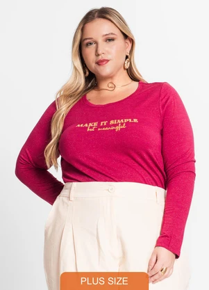 Secret Glam - Blusa Feminina Manga Longa Plus Size Vermelho - SECRET GLAM