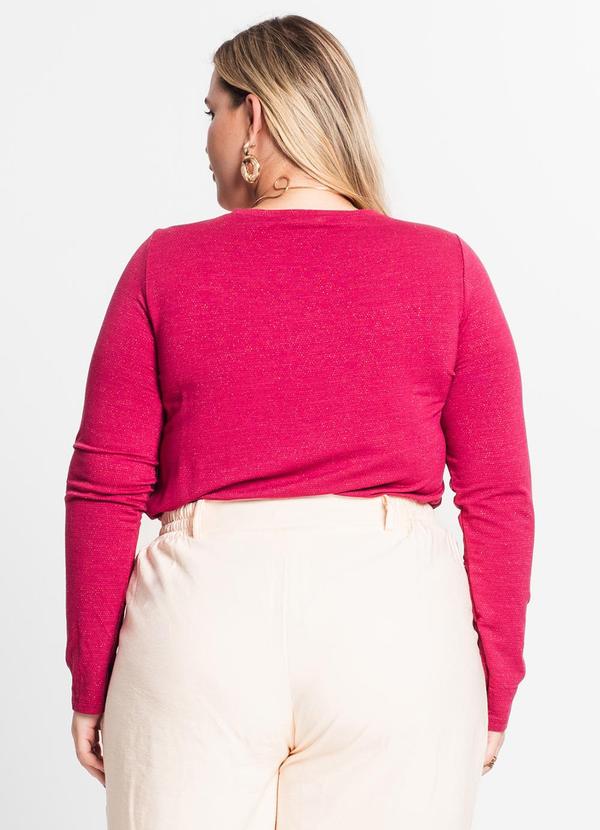 Secret Glam - Blusa Feminina Manga Longa Plus Size Vermelho 2