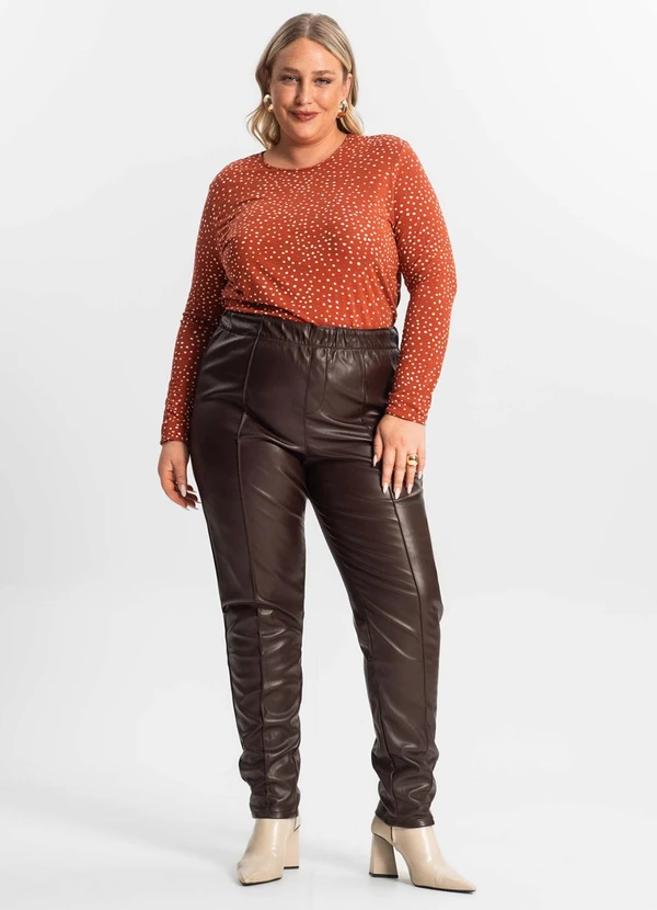 Secret Glam - Blusa Feminina Manga Longa Plus Size Vermelho