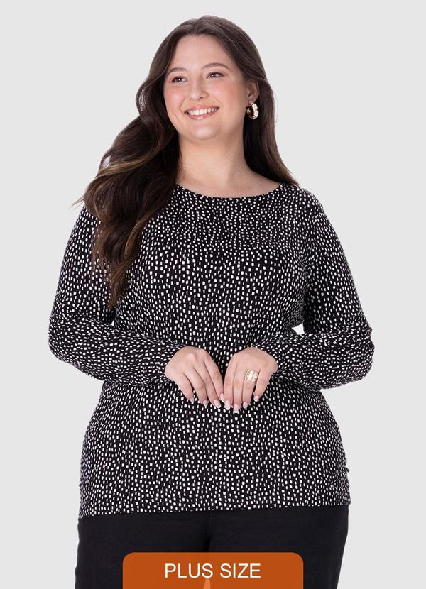 Malwee - Blusa Feminina Minimalista Plus Preto