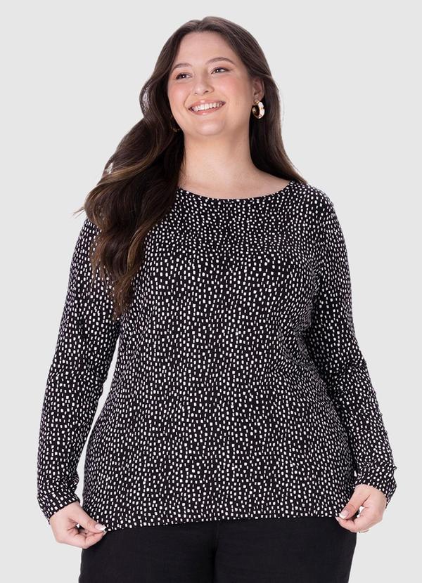 Malwee - Blusa Feminina Minimalista Plus Preto 3