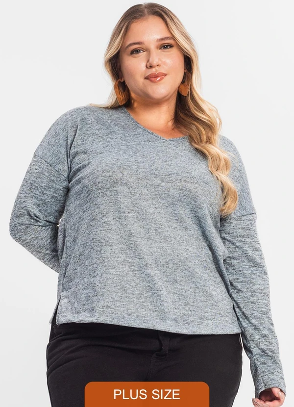 Rovitex - Blusa Feminina Plus Azul