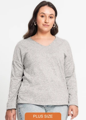 Rovitex - Blusa Feminina Plus Cinza - ROVITEX