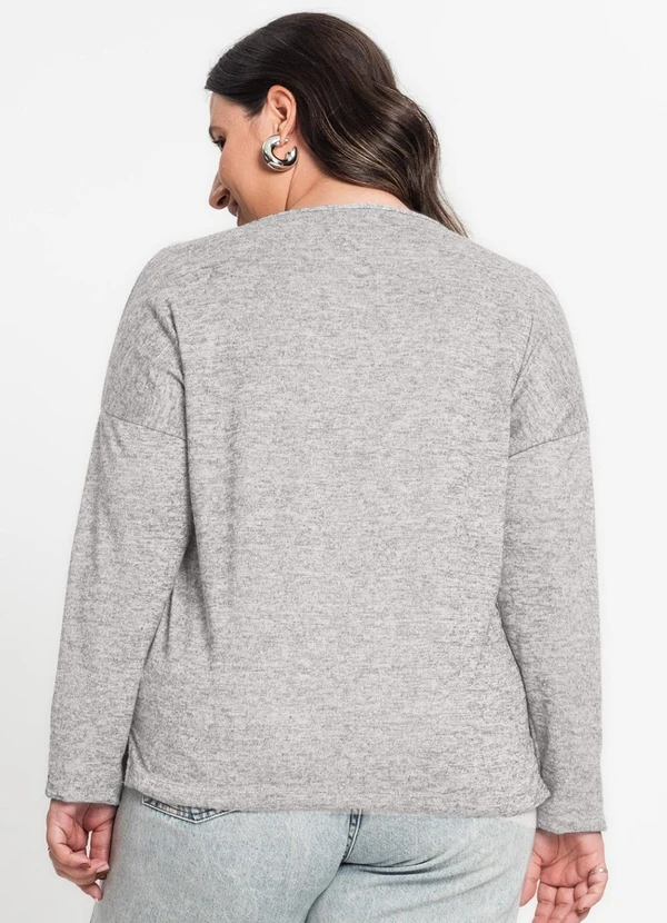 Rovitex - Blusa Feminina Plus Cinza 2