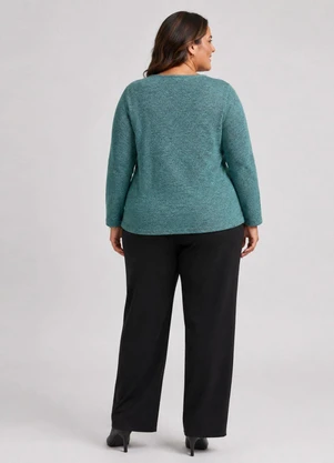 Infinita Cor - Blusa Feminina Plus Decote em V Verde - INFINITA COR
