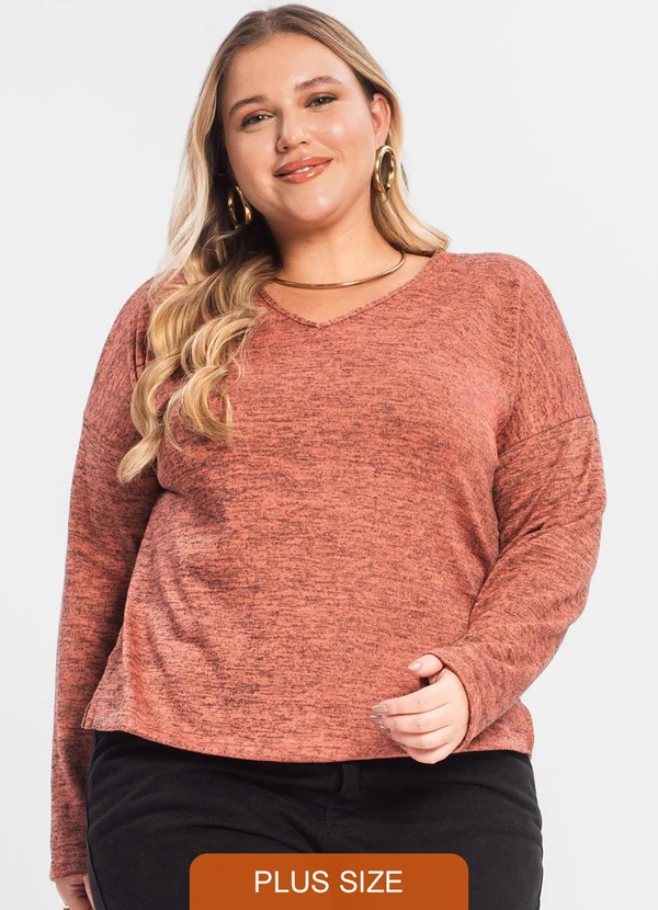 Rovitex - Blusa Feminina Plus Laranja