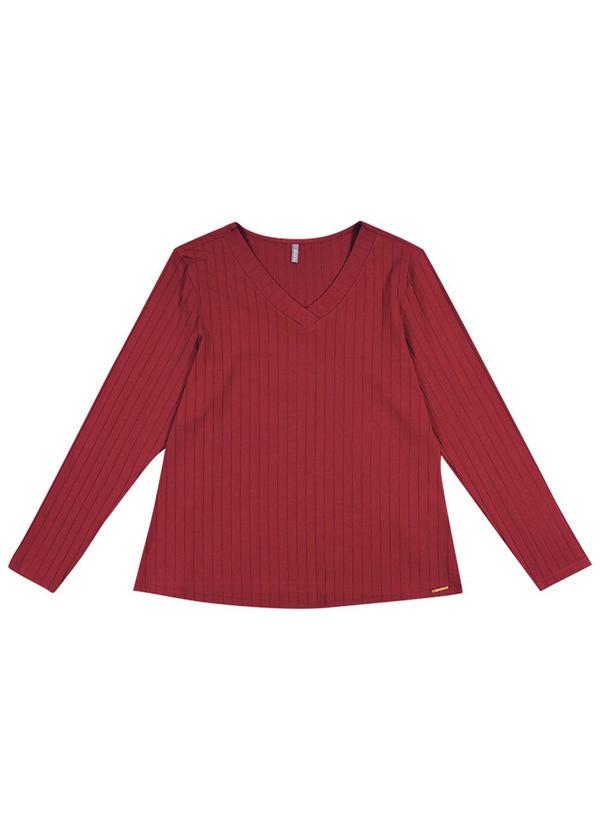 Cativa Plus Size - Blusa Feminina Plus Size Decote em V Vermelho 3