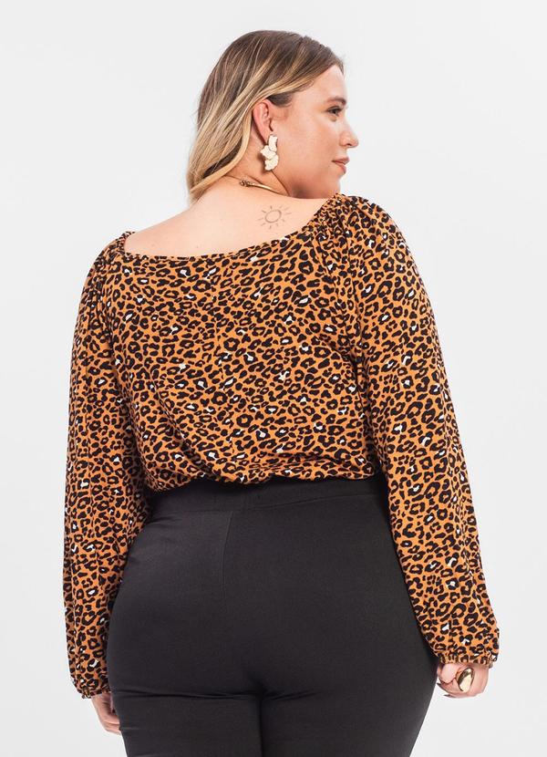 Secret Glam - Blusa Feminina Plus Size em Molecotton Marrom 2