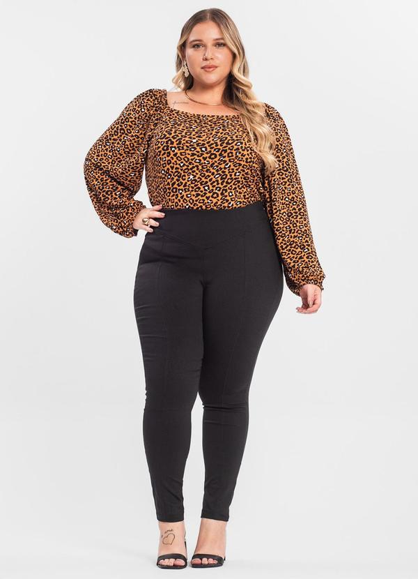 Secret Glam - Blusa Feminina Plus Size em Molecotton Marrom 3