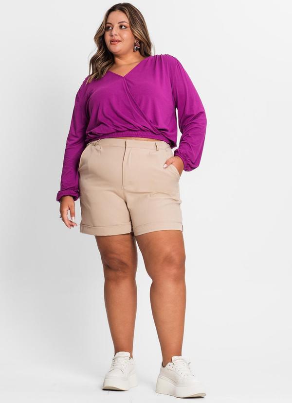 Secret Glam - Blusa Feminina Plus Size em Viscose Roxo 3