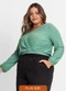 Secret Glam - Blusa Feminina Plus Size em Viscose Preto - variação: Verde