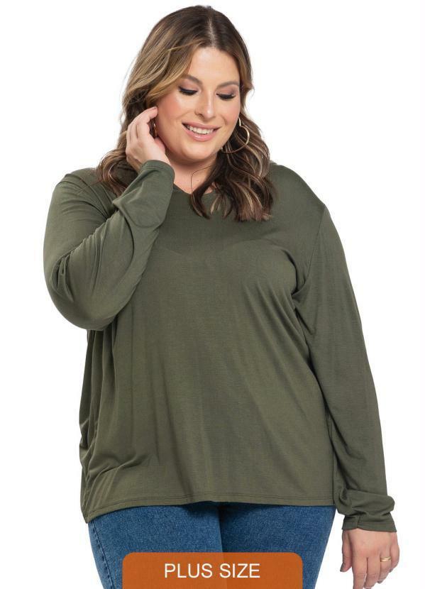 Miss Masy Plus - Blusa Feminina Plus Size Lais Verde Musgo