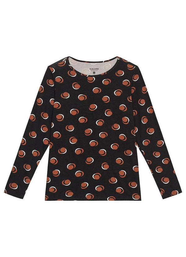 Malwee - Blusa Feminina Poá Plus Preto 6