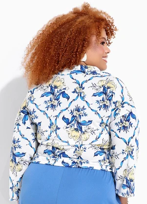 Marguerite - Blusa Floral Ramos Branca em Malha - MARGUERITE