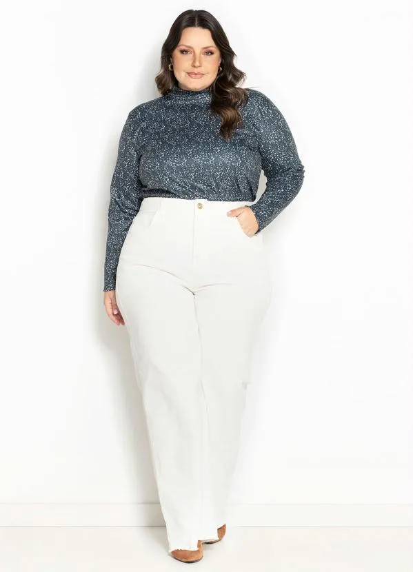 Marguerite - Blusa Floral Verde com Gola Babado Plus Size 3