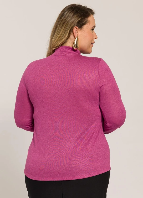 Lisamour - Blusa Gola Alta de Manga Longa Roxo 2