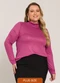 Lisamour - Blusa Gola Alta de Manga Longa Preta - variação: Roxo