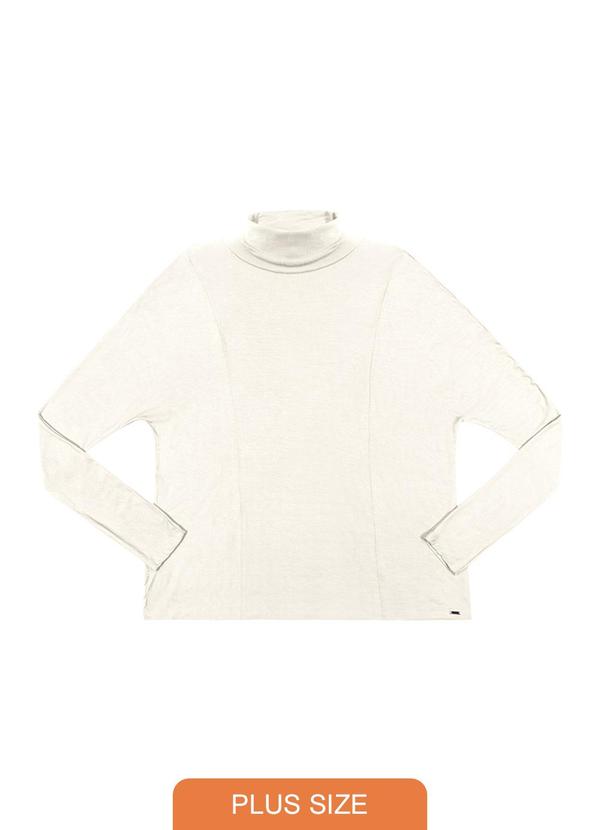 Rezzato - Blusa Gola Alta Plus Size Feminino Branco