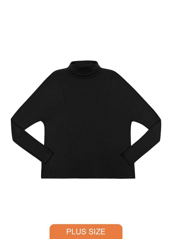 Rezzato - Blusa Gola Alta Plus Size Feminino Preto