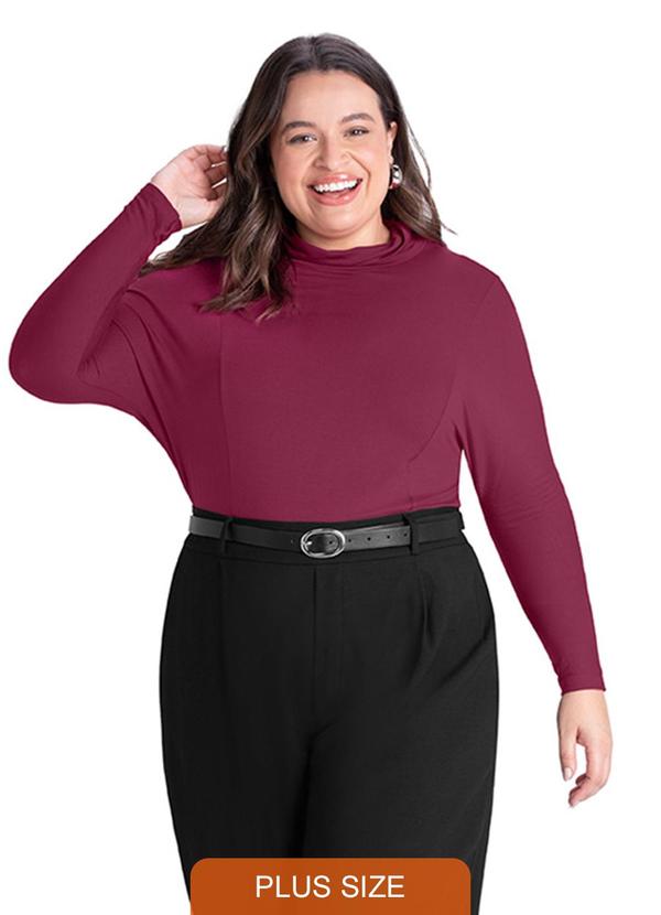 Rezzato - Blusa Gola Alta Plus Size Feminino Roxo