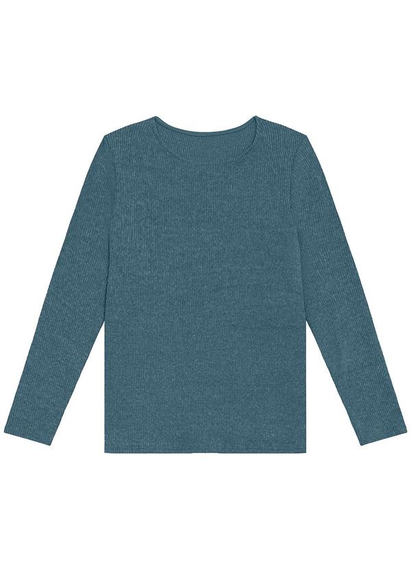 Malwee - Blusa Justa Canelada em Tricot Plus Azul 5
