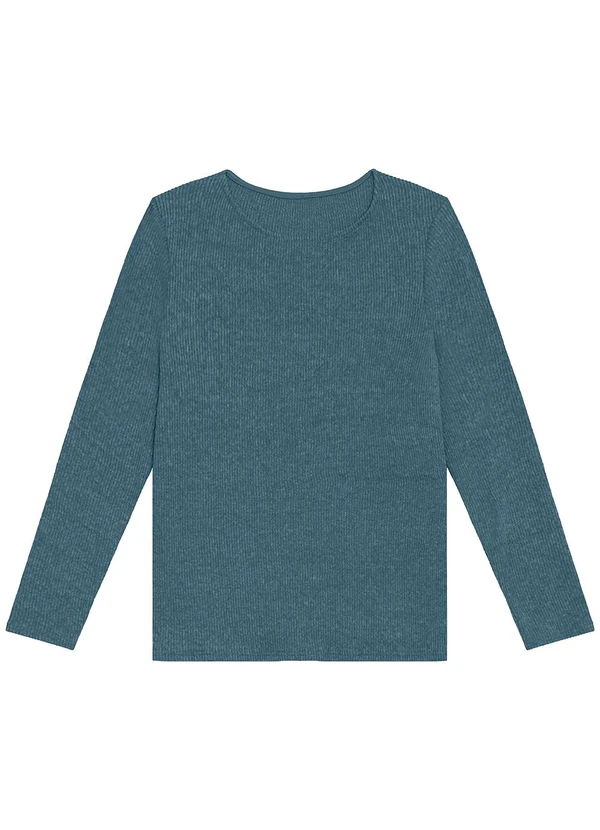 Malwee - Blusa Justa Canelada em Tricot Plus Azul 5