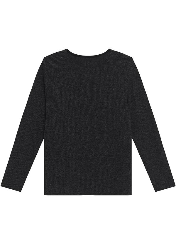 Malwee - Blusa Justa Canelada em Tricot Plus Preto 5