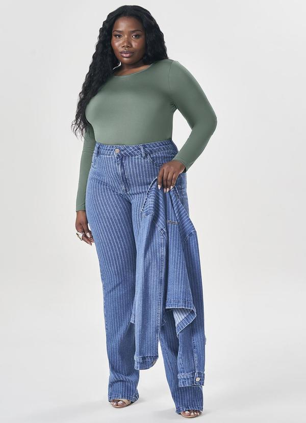 Lisamour - Blusa Lisa de Manga Longa Verde 2