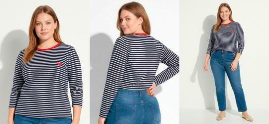 Blusa Listrada em Ribana Canelada