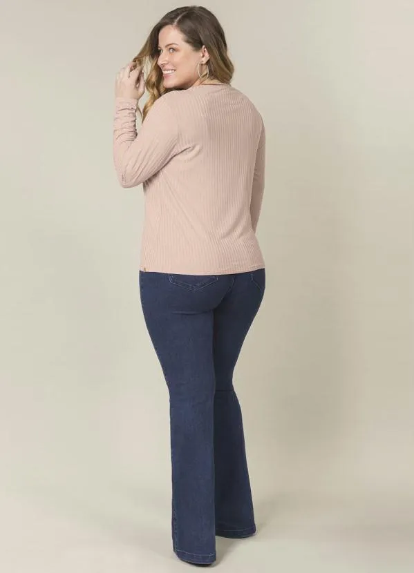 Lunender Mais Mulher - Blusa Malha Canelado Tracy Rosa 4