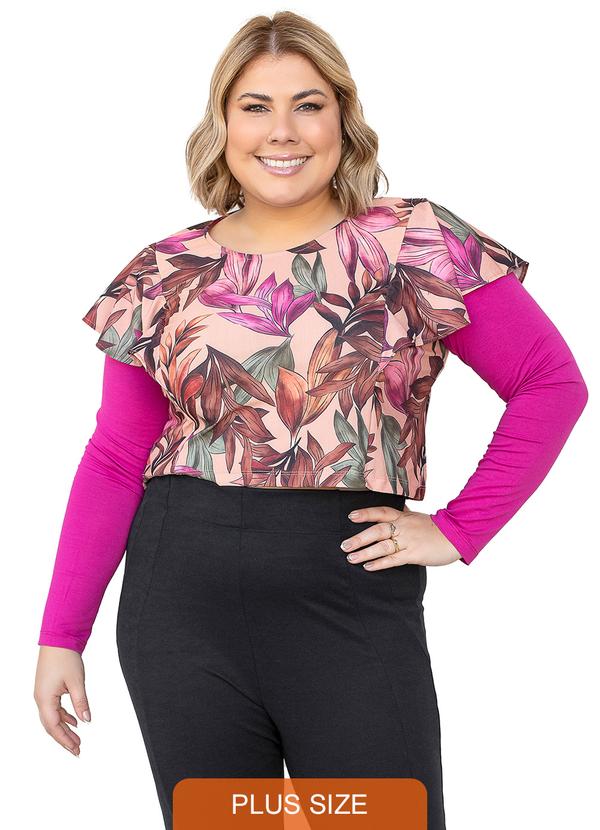 Outlet - Blusa Malha Crepe Estampada