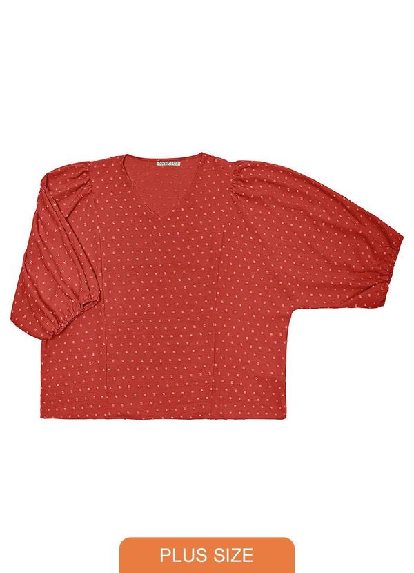 Secret Glam - Blusa Manga 7/8 Air Flow Poa Terracota