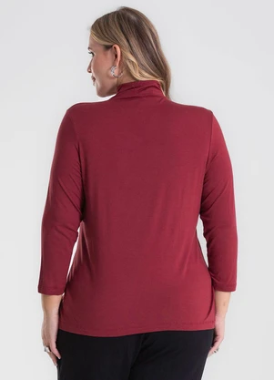 Secret Glam - Blusa Manga 7/8 Viscotorcion Plus Size Vermelho - SECRET GLAM