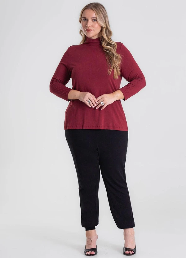 Secret Glam - Blusa Manga 7/8 Viscotorcion Plus Size Vermelho 3