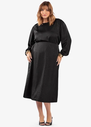 Secret Glam - Blusa Manga Bufante Plus Size Preto - SECRET GLAM