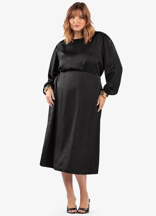 Secret Glam - Blusa Manga Bufante Plus Size Preto 2