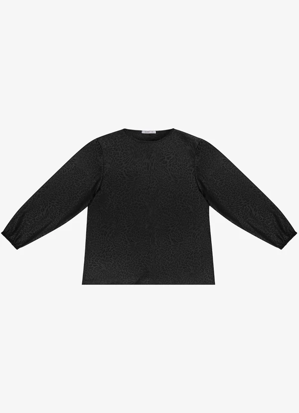 Secret Glam - Blusa Manga Bufante Plus Size Preto 3