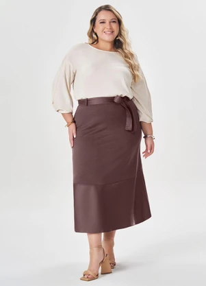 Lisamour - Blusa Manga Longa Ampla Bege - LISAMOUR