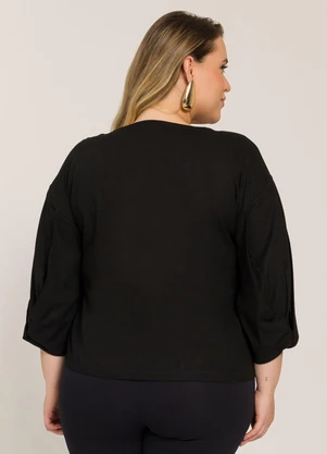 Lisamour - Blusa Manga Longa Ampla Preta - LISAMOUR