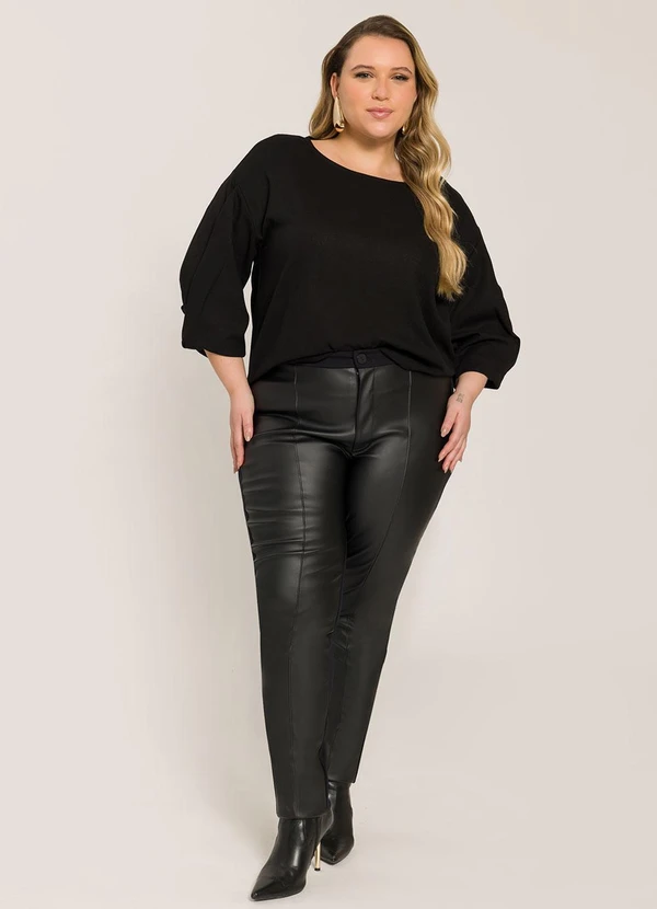 Lisamour - Blusa Manga Longa Ampla Preta 4