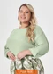 Lisamour - Blusa Manga Longa Ampla Bege - variação: Verde