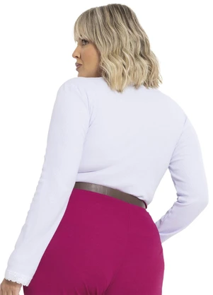 Marguerite - Blusa Manga Longa Branca Plus Size - MARGUERITE