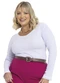 Marguerite - Blusa Manga Longa Preta Plus Size - variação: Branca