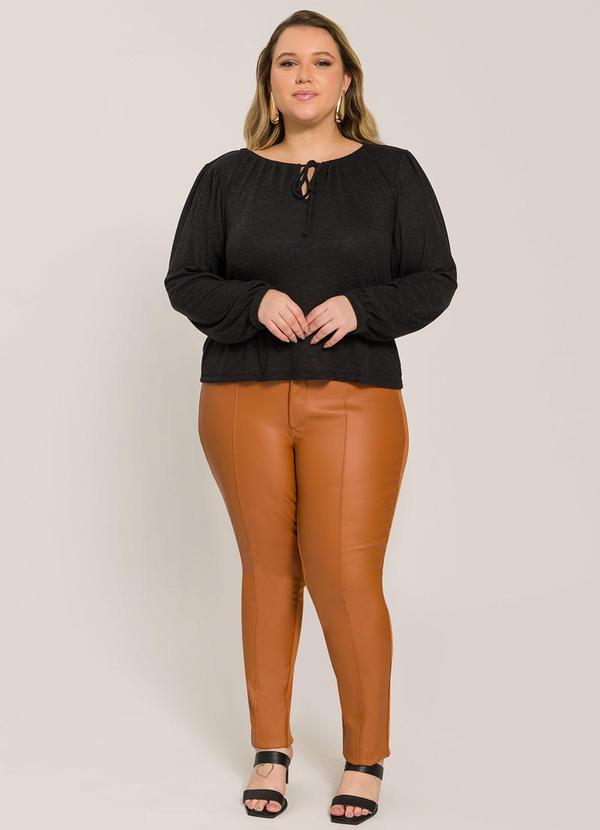 Lisamour - Blusa Manga Longa com Amarração Preta 3